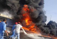 السيطرة على حريق مستودع بترول بالسويس